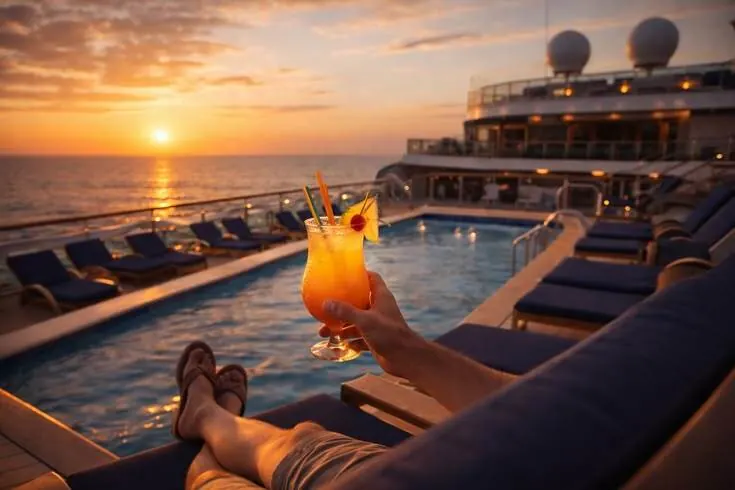 Cubierta de crucero con descanso